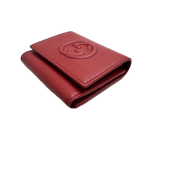 Gucci Interlocking GG Soho Leather Tri Fold Wallet Red - Picture 4 of 5